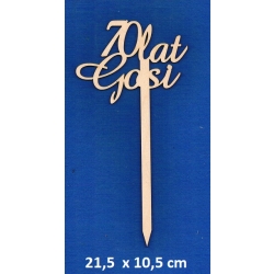 SKLEJKA #3mm 70 urodziny / 21,5x10,5cm / Topper 70-tka / 70lat Gosi / 8383 / imię Małgorzata
